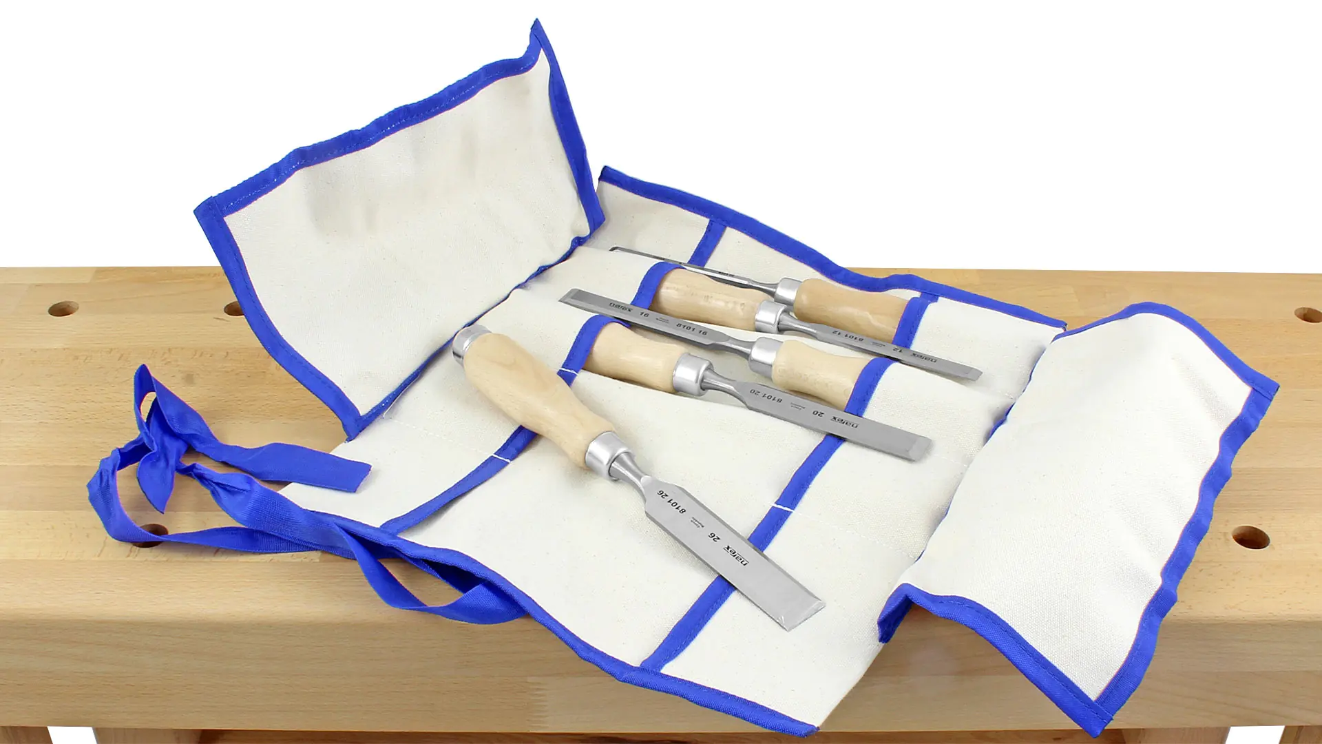 Stemmeisenset WOOD LINE PROFI 5-teilig in Segeltuchtasche