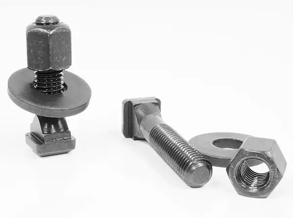 Schraube für T-Nut mit Sechskantmutter und Scheibe mit Gewinde M12 für Nutbreite 12 mm