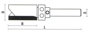 Bündigfräser mit Anlaufring oben (schaftseitig) Schaft 8 mm