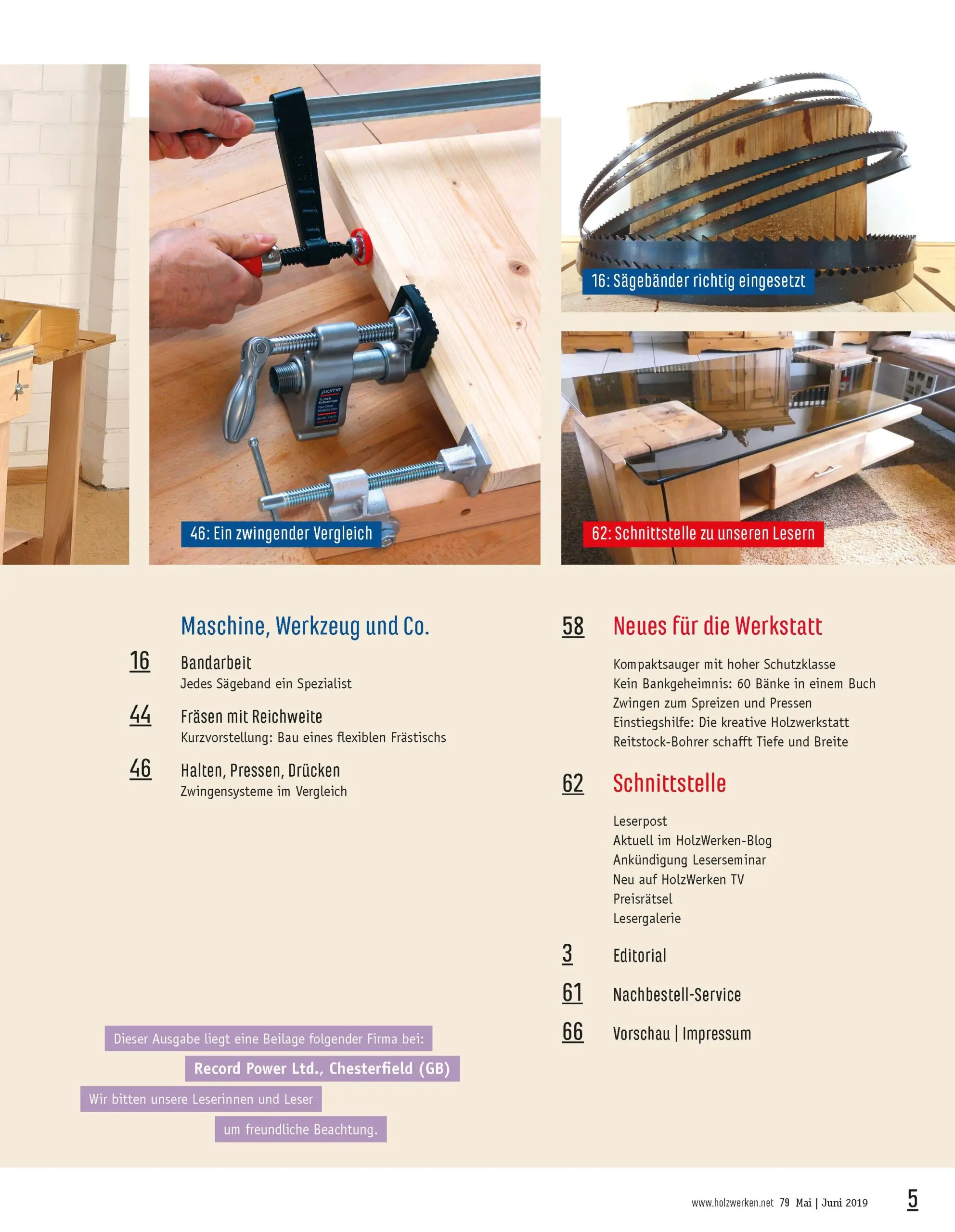 Holzwerken Ausgabe 79 Mai/Juni 2019 Holzwerken Ausgabe 79 Mai/Juni 2019