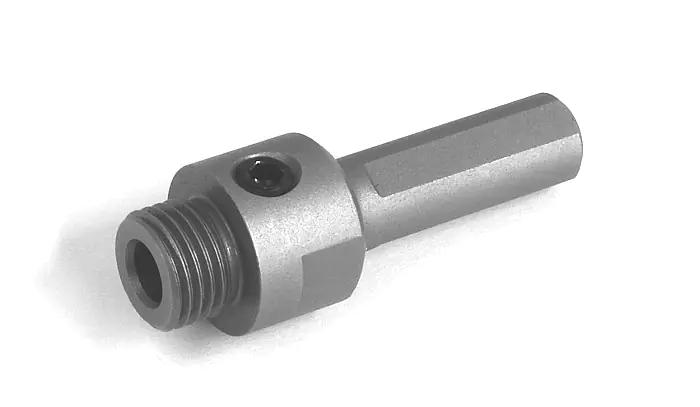 Aufnahme 10 mm rund plus 3-kantig angeschliffen für DL Hartmetall-Lochsägen mit Schraubschaft