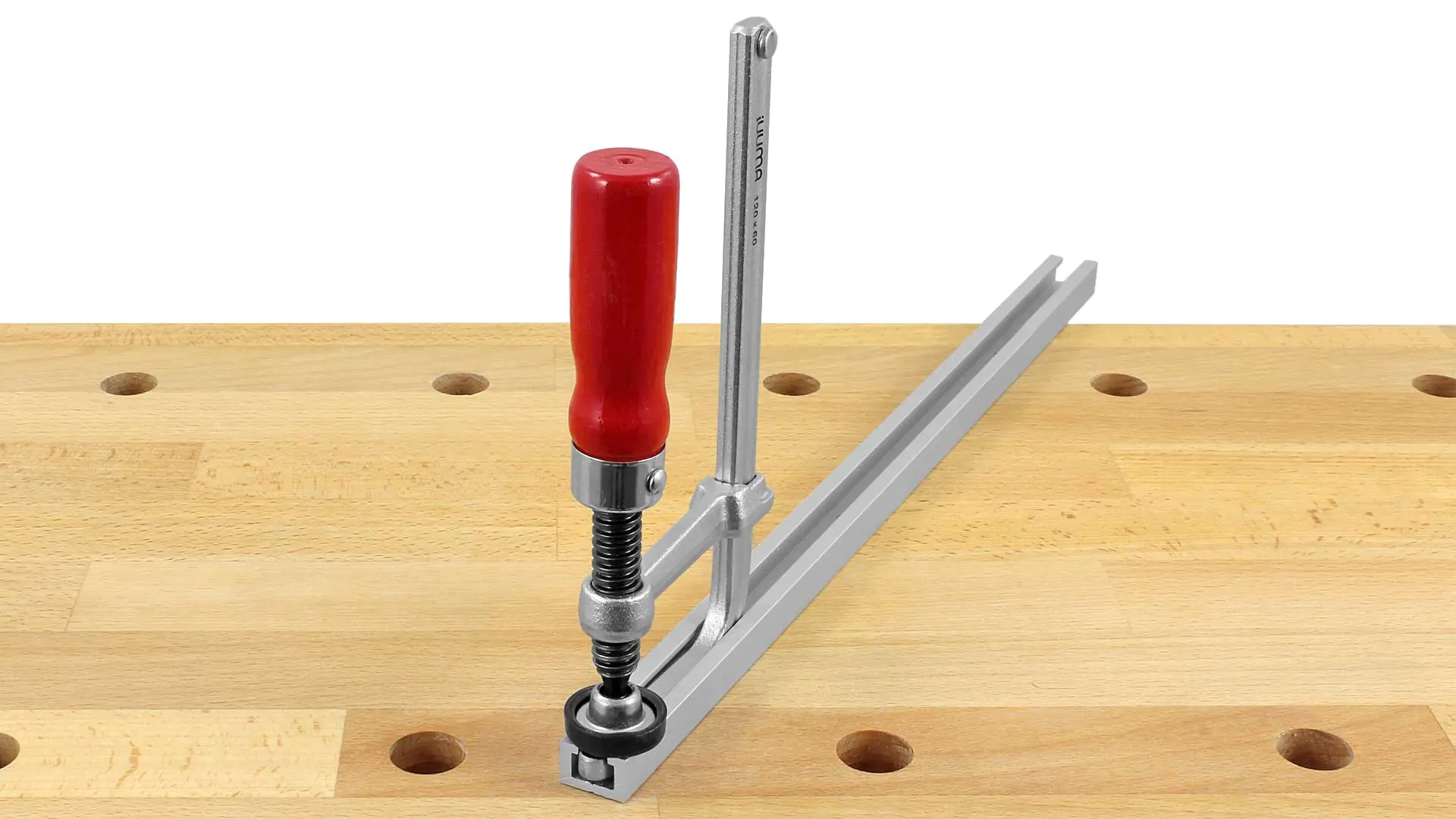 Schraubzwinge fuer Fuehrungsschiene 120/60 mm mit Holzgriff jUUMA Schraubzwinge fuer Fuehrungsschiene 120/60 mm mit Holzgriff jUUMA
