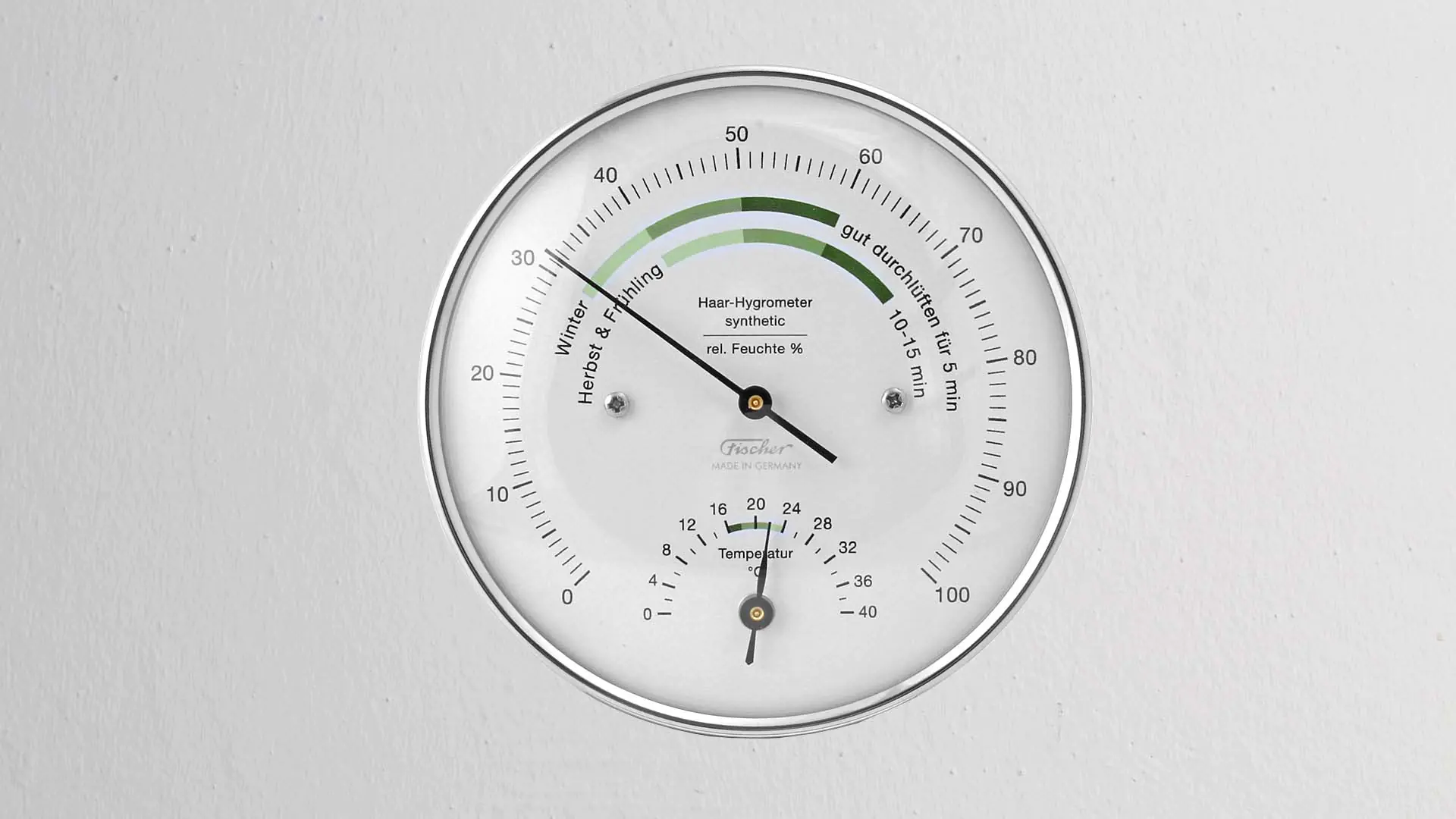 FISCHER Klimamesser mit Sockel für Temperatur und Feuchtigkeit FISCHER Klimamesser mit Sockel für Temperatur und Feuchtigkeit
